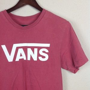 Vans Dusty Red Classic Logo Crewneck Tee Shirt